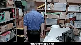 Redhead teen pepper hart gets caught shoplifting and fucked hard by the cops.