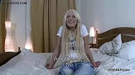 Young blonde recorded getting a big cock at home in reality