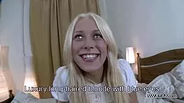 Young blonde recorded getting a big cock at home in reality