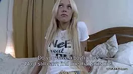 Young blonde recorded getting a big cock at home in reality