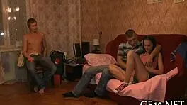 Just stare at this glamorous girl getting drilled in homemade creampie action