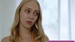 Blonde Lesbian Teen 18+ Step Sisters Kyler Quinn, Braylin Bailey Make Out Hot in Bed.