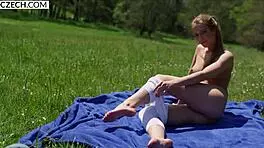 Yoga session with Alexis Crystal outdoors