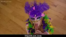 hijab teen plays naughty game with american friend