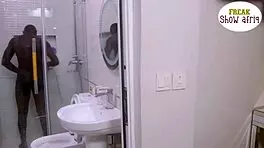 horny madam fucks gateman in doggy creampie