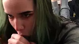 yo, check this amateur alternative teen 18+ giving a wild blowjob in the pose