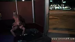 Valerie White, a cute tiny 18-year-old, gives an outdoor double blowjob