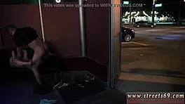 Valerie White, a cute tiny 18-year-old, gives an outdoor double blowjob