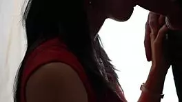 hot wife deepthroats big cock in red dress for friend cum in mouth