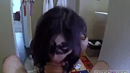 Petite teen and big tits blonde swallow in hardcore amateur halloween action. Intense taboo fun ensues.