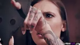 Stepdad rams Marley Brinx's tight pussy from behind in doggystyle, ending with a facial