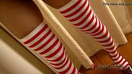 Christmas nude Asian girls showing off in wild solo action!