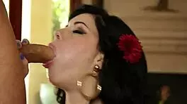 challenging a massive cock with deepthroat skills