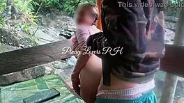 pinay teen fucks hard in public waterfalls, so hot