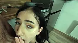 Teen gapes anal sex with boyfriend, kissing and deepthroat 😍