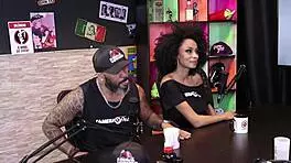 Mayze looks stunning in sheer red lingerie.