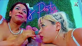 horny blonde girl from my neighborhood gives me hot blowjobs with her best friend?