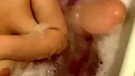 ritafox, that redheaded russian bitch, washing her gorgeous tits and pussy!