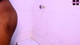Happy babe gets all the fuck in the bathroom by a shy black boy please subscribe to red