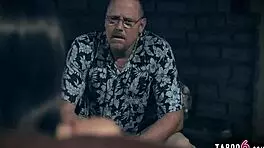 Big butt teen catfished by teacher in online dating garage blowjob