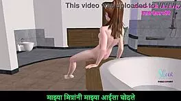 Marathi audio story of animated 3d girl with banana