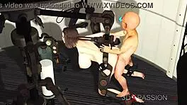 Hardcore in restraints with gnome young 18+ busty cuffed brunette gets tied down and creampied