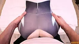 Gwen Stacy endures a rough facefuck and anal in this suggestive hentai scene