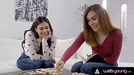 gorgeous violet starr eats out and masturbates redhead roommate in board game fun