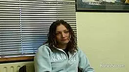 her first time doing porn with toys and stockings