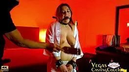 Hot Latina chained for deep throat