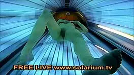 Hey, see this blonde teen 18+ fingering herself in public solarium?