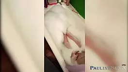 Girl masturbates in bathroom and fucks herself with dildo