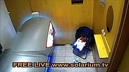 Hey, see this blonde teen 18+ fingering herself in public solarium?