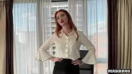 Redhead British Milf Boss Gets Anal Pounded By 2 Blacks In Her Office After Job Interview