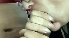 young latina milf gives sloppy blowjob