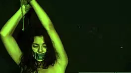 Chubby teen dominates petite tattooed gina outdoors in extreme bdsm