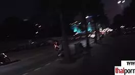 Amateur Thai Teen 18+ Cherry Giving a Sensual Handjob to a Big White Dick