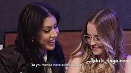 thick nerdy lesbian girlfriends reunite and get intimate after a long time apart