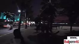 Amateur Thai Teen 18+ Cherry Giving a Sensual Handjob to a Big White Dick