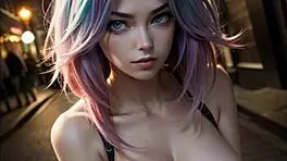 pink haired girls naked sex compilation with natural tits