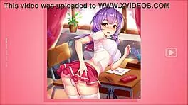 Intense hentai girl fantasy strips naked slowly revealing her young pussy in this anime game undressing scene for you