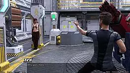 Flirting With Cute Half-Robot Girl In Space Adventure