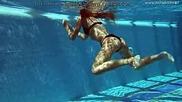 tiffany tatum enjoys subtle pool fun with friends