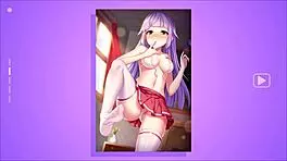 Intense hentai girl fantasy strips naked slowly revealing her young pussy in this anime game undressing scene for you