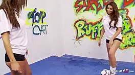 Female Football Team Dives into Lesbian Action After Training