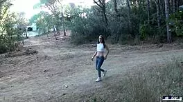 Young American Babe Rides Cock Outdoors in Mountains with Victor Bloom