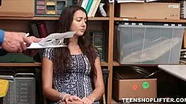 hot teen perfect body caught shoplifting skirt fucked by officer