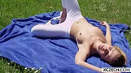 Erotic Yoga Session with Stunning Alexis Crystal Outdoors in 4K - XCzech Com Exclusive