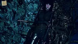 i love this cute teen in big tits outfit playing hentai game