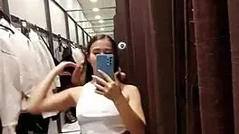 Sexy Girl Enjoys Risky Public Orgasms in Fitting Room